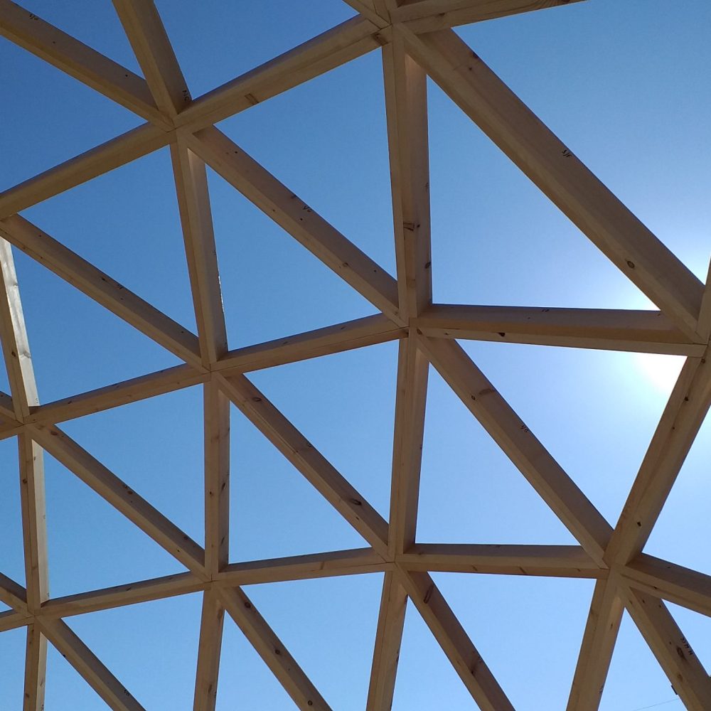 Geodesic structure and Rammed earth and Wood working Workshop at Portuguese Animal Sanctuary