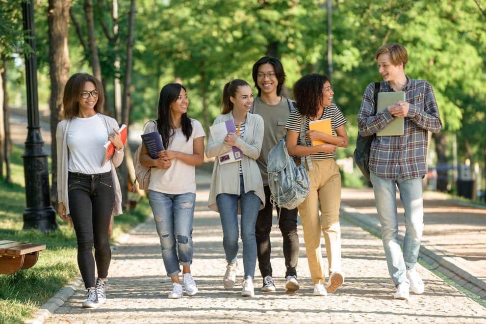 High school students attending a summer academic program on a U.S. university campus